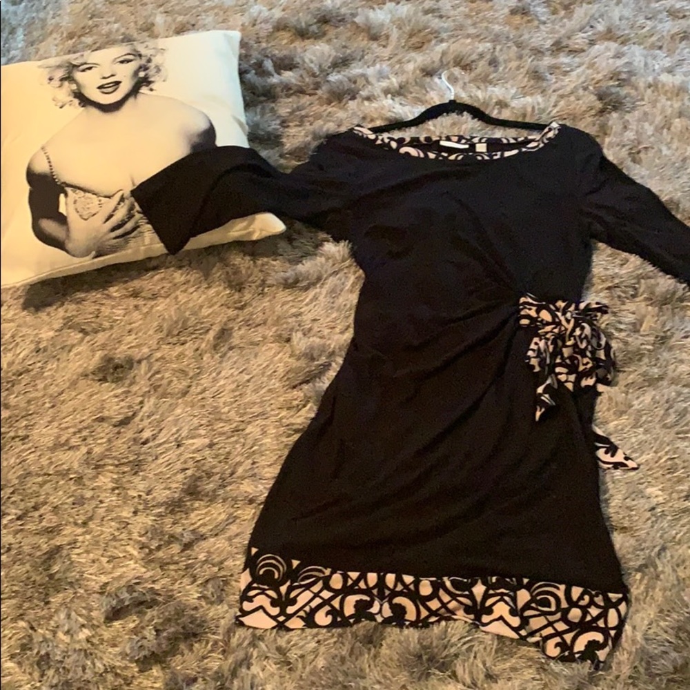 Black dress with side tie